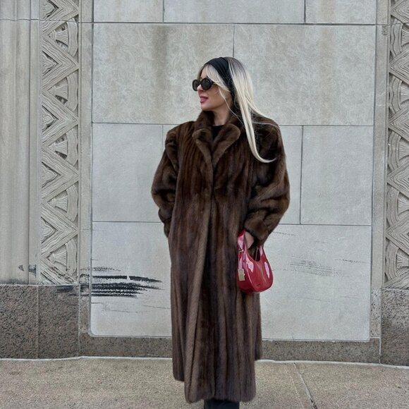 Women's Brown Coat - Picture 4 of 8